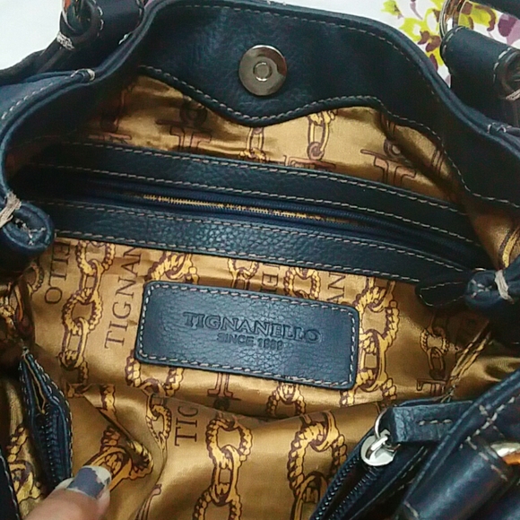 Dark blue Tignanello purse. - Picture 2 of 5